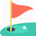 Golfe Bandeira Buraco Ícone