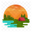 Camping Landscape Campsite Tent Icône