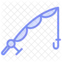 Icone De Linha Duotonica De Vara De Pesca Icon