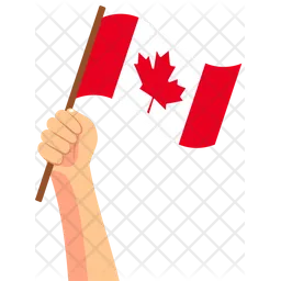 Canada hand holding Flag Icon