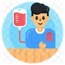 Cancer Patient Blood Transfusion Iv Drip Icon