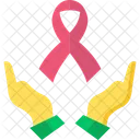 Cancer Ribbon Care Hand Icon
