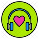 Cancion De Amor Musica Auriculares Icono