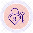 Icono De Linea De Bloqueo De Amor Icono