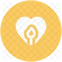 Candle Heart Shaped Icon