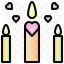 Candle Valentine Heart Icon