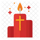 Candle Cross Religion Icon