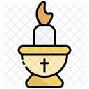 Candle Cross Religion Icon