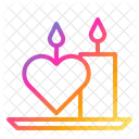 Candle Heart Love Icon