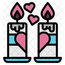 Candle Heart Light Icon