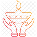 Candle Diwali Hand Icon