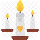 Candle Day Heart Icon