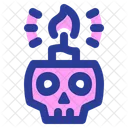 Candle Skull Halloween Candle Icon