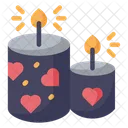 Candle Valentines Day Lamp Icon