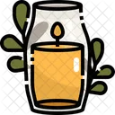 Candle In Glass Jar Candle Light Icon