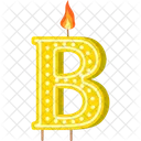 Candle Letter B Yellow Letter Letter Shaped Birthday Candle Icon