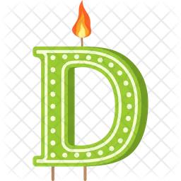 Candle Letter D  Icon