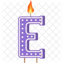 Candle Letter E Purple Letter Letter Shaped Birthday Candle Icon
