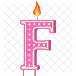 Candle Letter F  Icon
