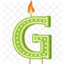 Candle Letter G Green Letter Letter Shaped Birthday Candle Icon