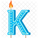 Candle Letter K Blue Letter Letter Shaped Birthday Candle Icône