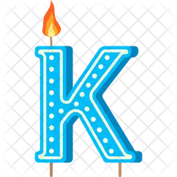 Candle Letter K  Icon