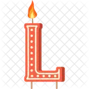 Candle Letter L Orange Letter Letter Shaped Birthday Candle Icon