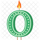 Candle Letter O Green Letter Letter Shaped Birthday Candle Icône