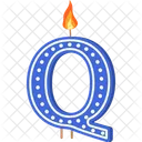 Candle Letter Q Navy Blue Letter Letter Shaped Birthday Candle アイコン