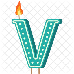 Candle Letter V  Icon