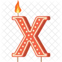 Candle Letter X Orange Letter Letter Shaped Birthday Candle Icon