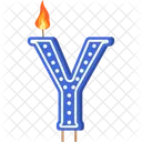 Candle Letter Y Navy Blue Letter Letter Shaped Birthday Candle Icon