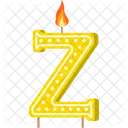Candle Letter Z Yellow Letter Letter Shaped Birthday Candle アイコン
