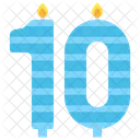 Candle Number Ten Number Candle Candle Light Icon