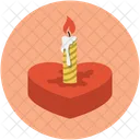 Candle on heart  Icon