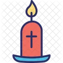 Candle With Cross Candle Celebration Icon