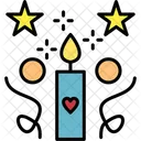 Candles Heart Love Icon
