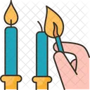 Candles Lighting Hanukkah Icon