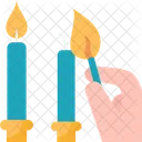 Candles Lighting Hanukkah Icon