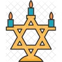 Candles Hanukkah Star Icon