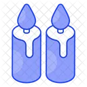 Candles Burning Candlesticks Icon