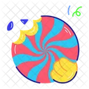 Candy Bite Striped Candy Peppermint Candy Icon