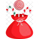 Candy Cane Lollipop Gift Icon