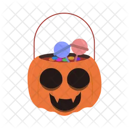 Candy in bucket pumpkin  Icon