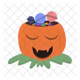 Candy in bucket pumpkin  Icon