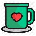 Caneca de coração  Ícone
