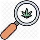 Magnifying Glass Cannabis Cannabidiol Icon