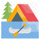 Hiking Boat Camping Icon