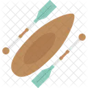 Boat Canoe Canoe With Oars Icon