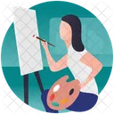 Painting Applying Paint Female Painter Icon